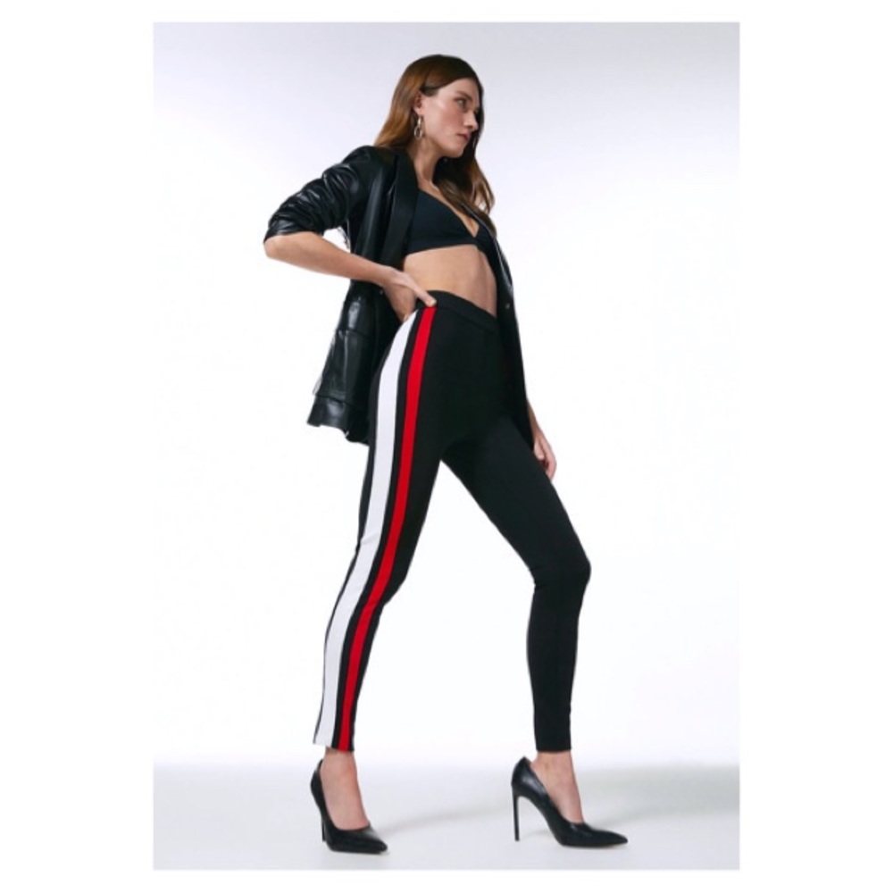 Flash Sale H&M Pants Leggings Structured Jersey Side Stripe Metallic Size 2
